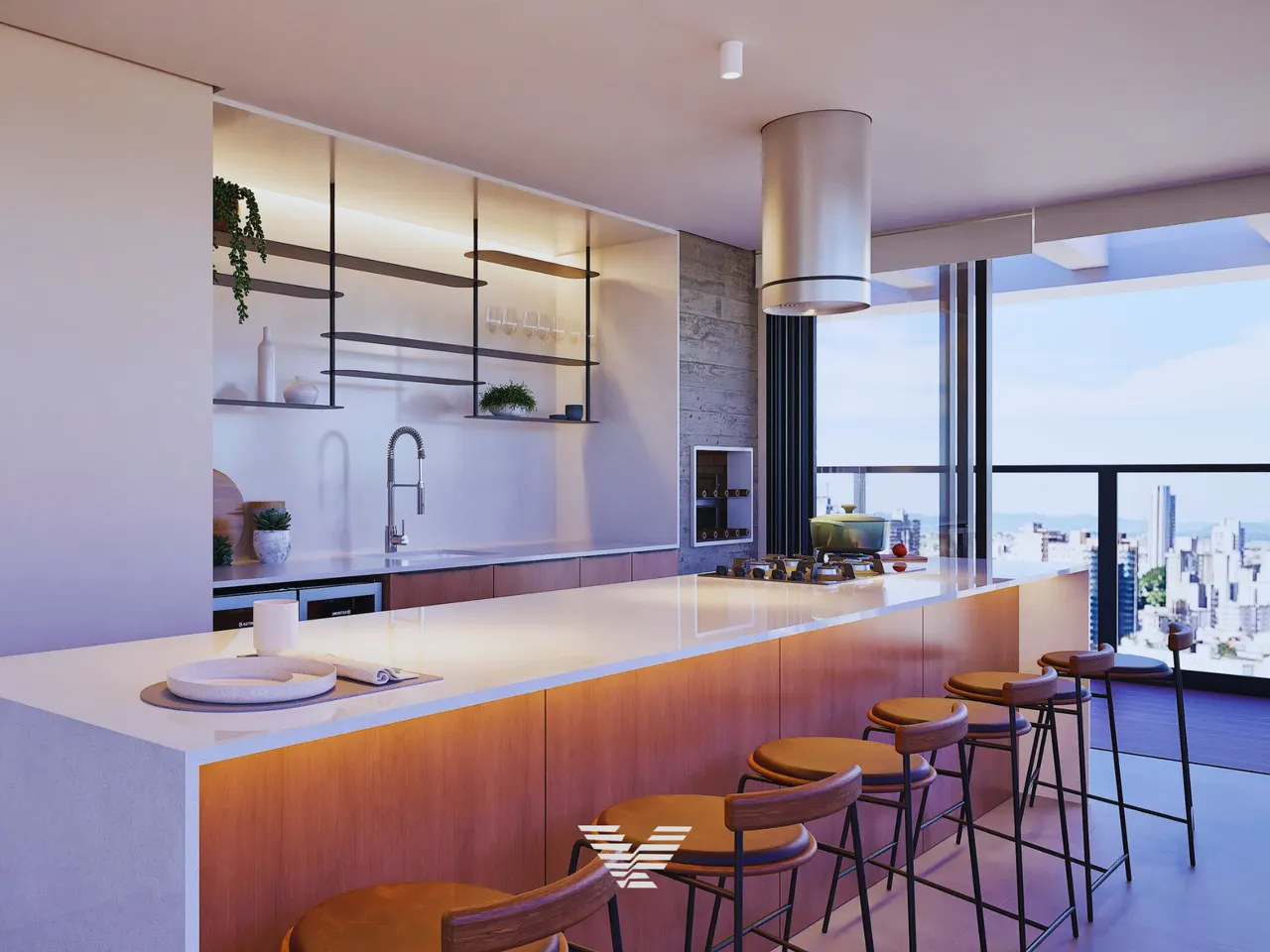 Área gourmet do Citrina Residence, empreendimento comercializado pela Vendelar